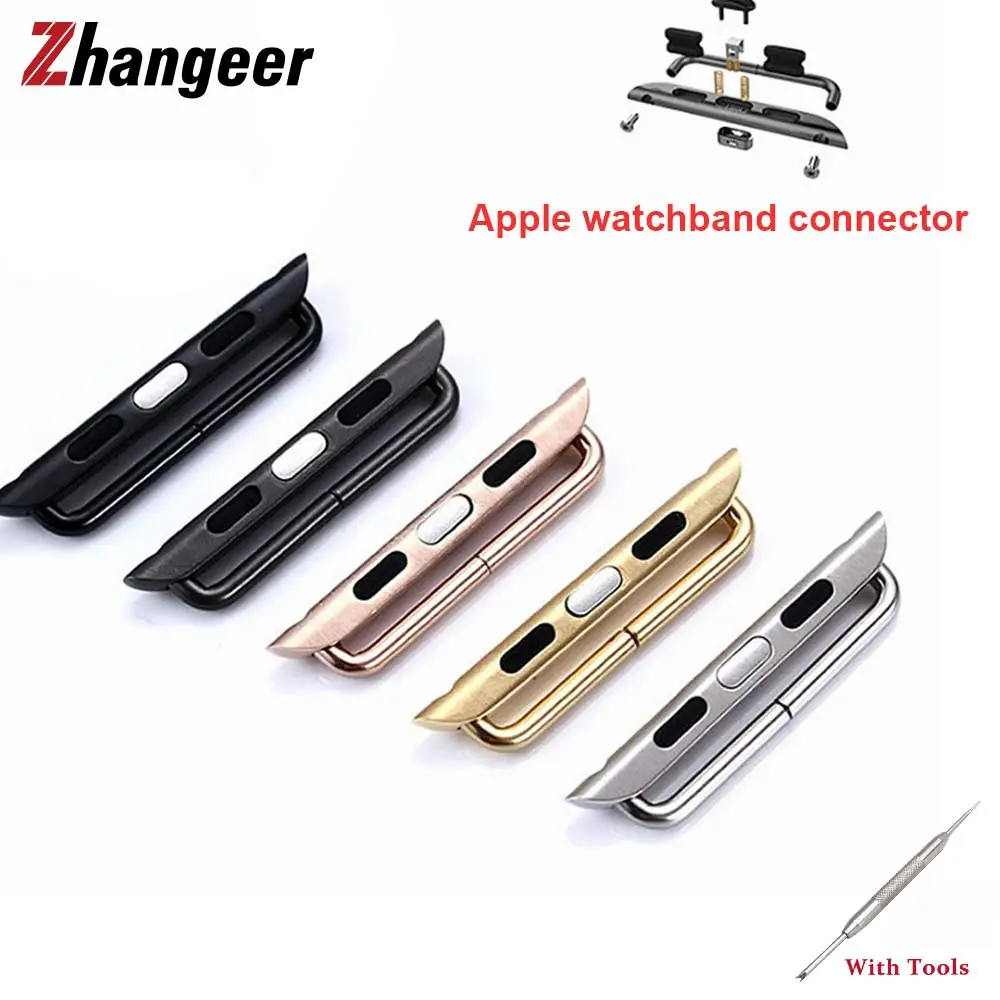 

1 Pair Connectors Adapter For Apple Watch Band iWatch 7 SE 6 5 4 3 2 Stainless Steel Clasp Bands Adaptor 38/40/41mm 42/44/45mm