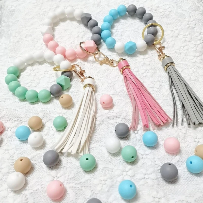 96 pièces/paquet perles en Silicone avec accessoires pour collier, Bracelet, bijoux à faire soi-même