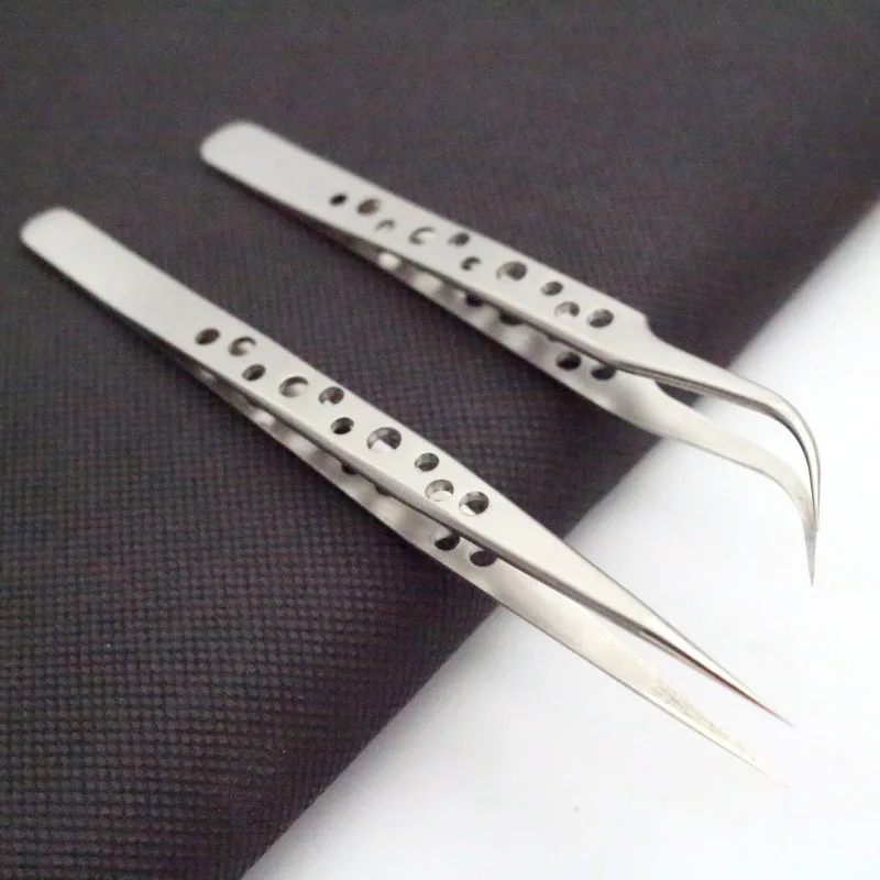Electronics Industrial Tweezers Anti-static Curved Straight Tip Precision Stainless Forceps Phone Repair Hand Tools Sets