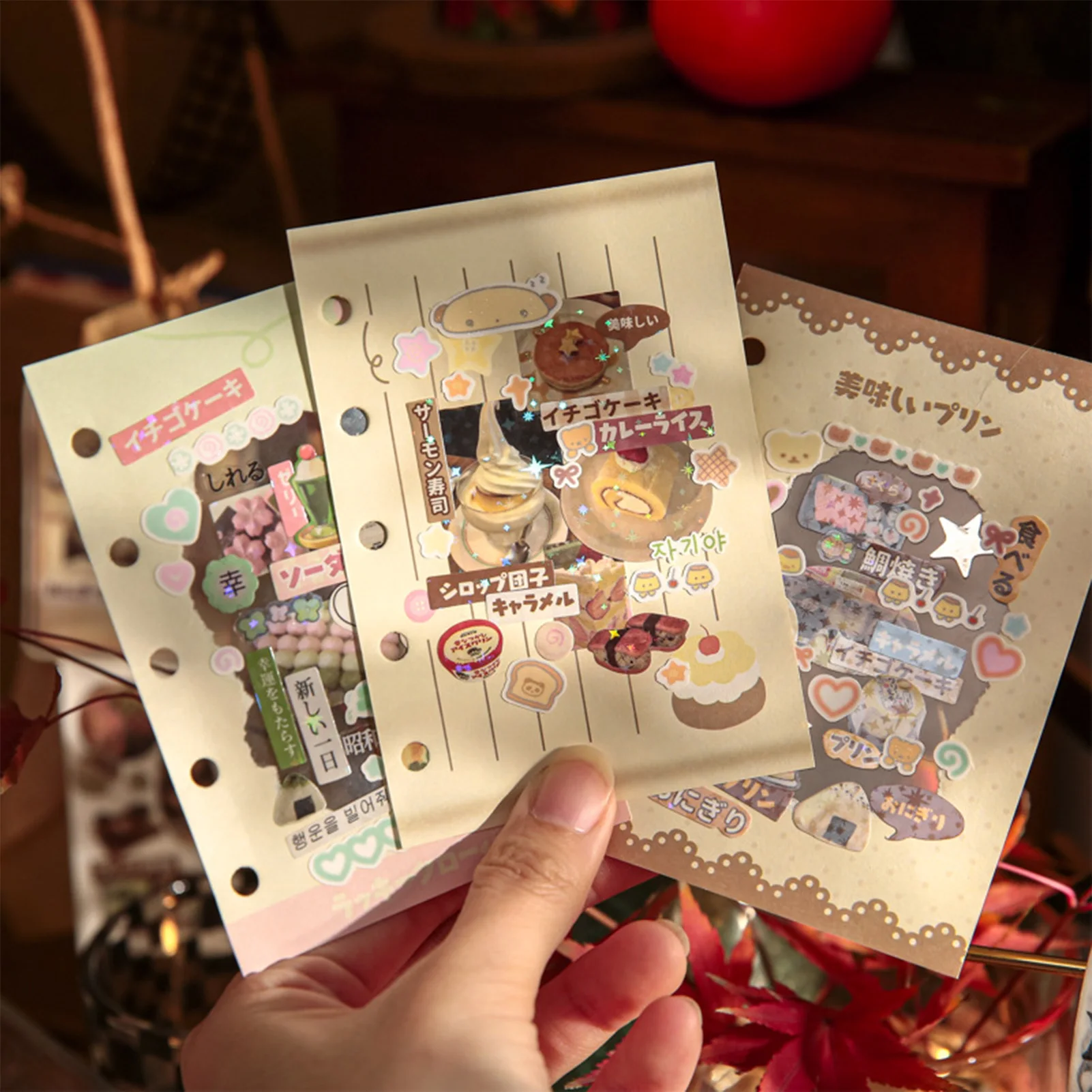 

Japanese Style Stick Book Vintage Dessert Shop Series Stickers For Notebook DIY Phone Case Creative Student Stationery Gifts