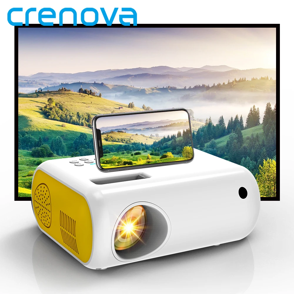 W70 CRENOVA Mini Projector Support Full HD 1080P 3D Video Home Theater Projector LED Portable Projector Native 480P For Phone