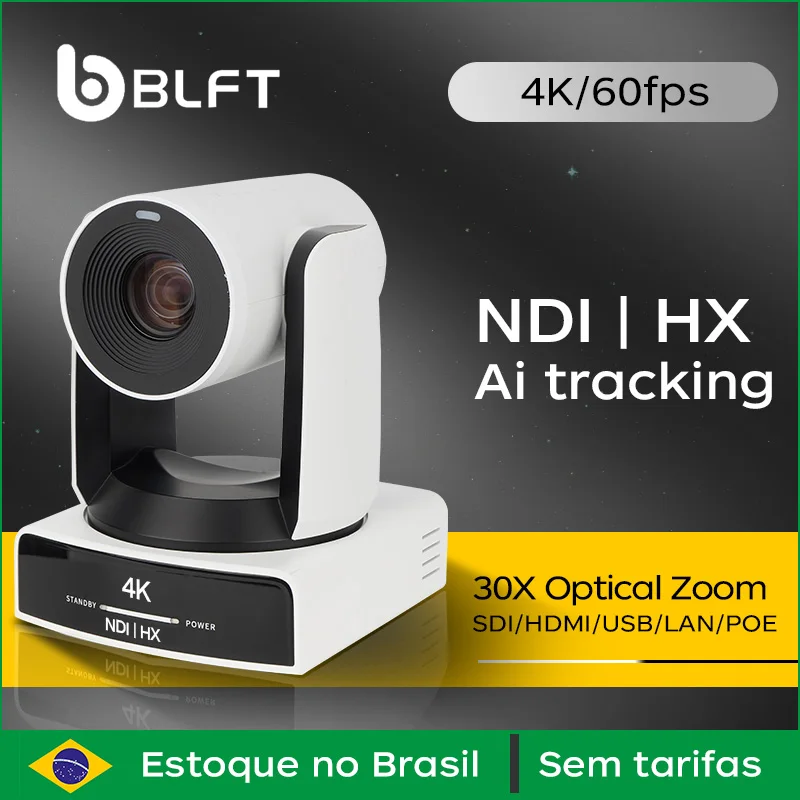 Fazer brasil 4k60fps ndi câmera ai rastreamento automático ptz poe câmera 30x zoom sdi hdmi usb ip câmera de transmissão ao vivo para vmix, youtube