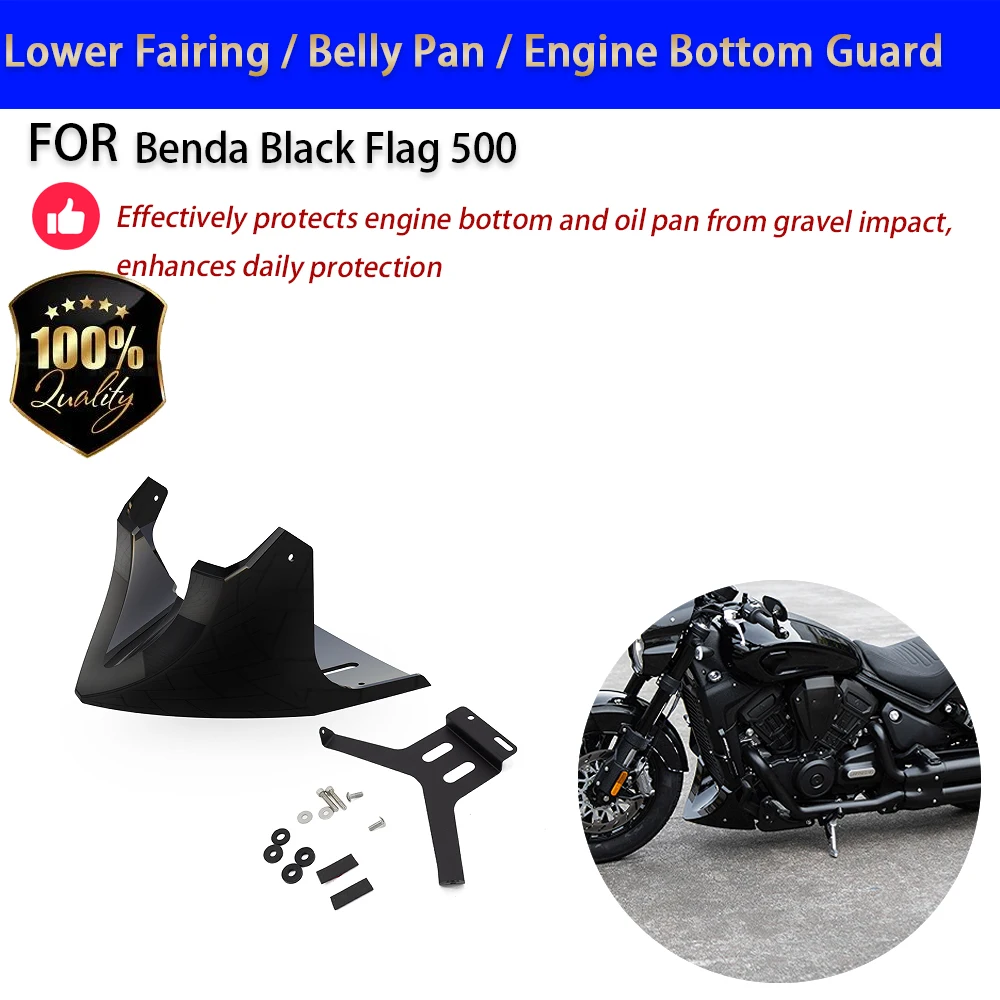 For Benda Black Flag 500 Lower Fairing Belly Pan Engine Guard No-Drill Accesorios Moto
