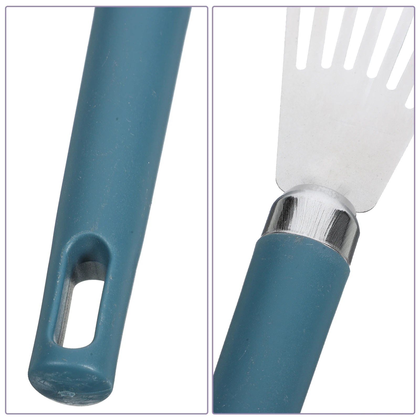 

2pcs Stainless Steel Fish Shovel Premium Pp Handle Slotted Turner Oil Draining Kitchen Gadget Baking Bbq Spatula Home Cooking