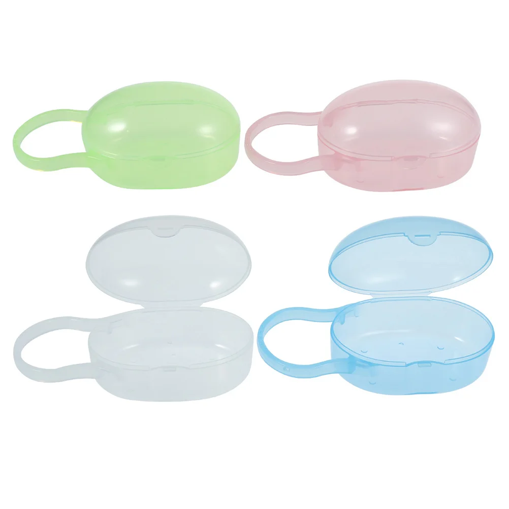

5Pcs Baby Pacifier Protective Case Portable Dustproof Storage Holder Box with Carry Loop for Infant Newborns Travel