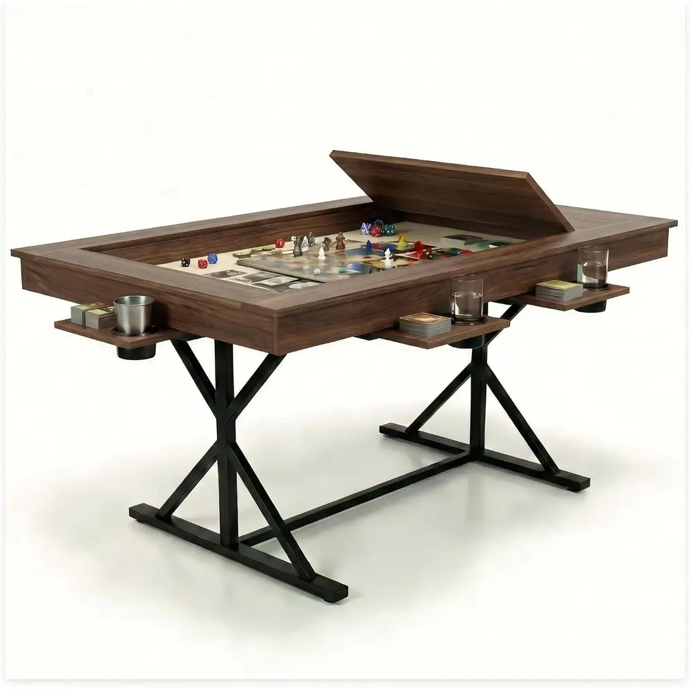 62x38 Multi-Functional Gaming Table with Removable Panels for 4-6 Players, Ideal for Poker and Family Gatherings
