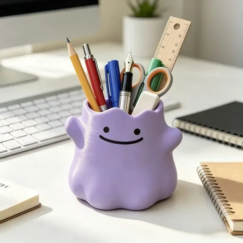 Pokemon Ditto Pen Holder Purple Cute Creative Desktop Stationery Storage Organizer For Office Home Desk Decor Container view 4