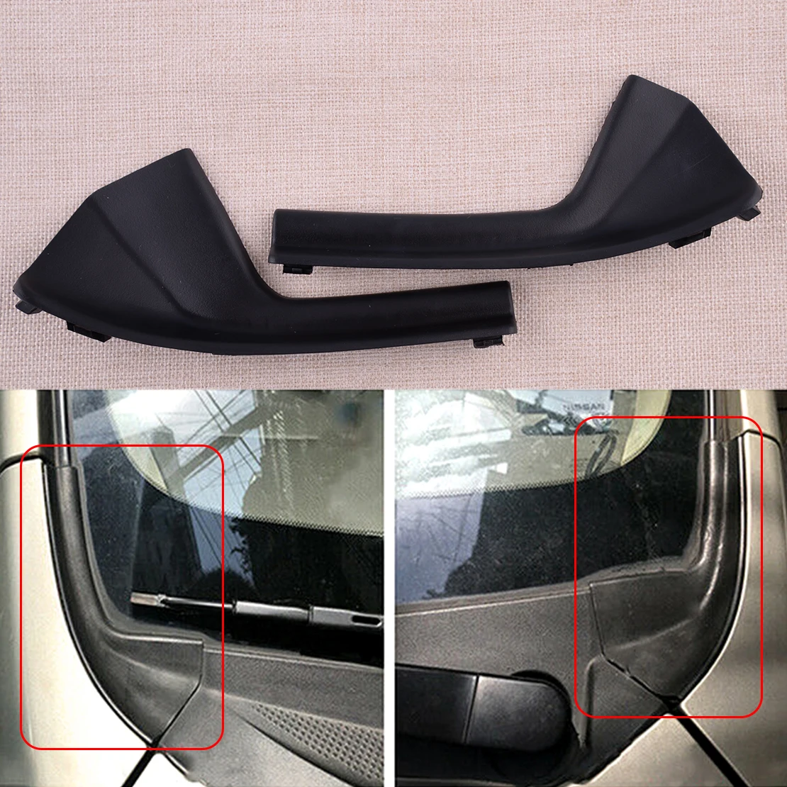 1 Pair Black Car Front Cowl Grille Outer Cover Trim Fit for Nissan Versa Sedan Hatchback 2007-2011 66895-ED50A 66894-ED500