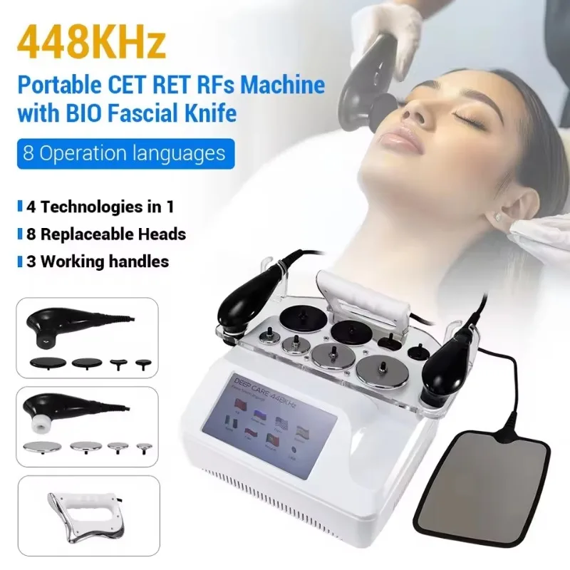 2026 448KHz Portable CET RET RFs Pain Relief Physiotherapy Machine With BIO Fascial Knife