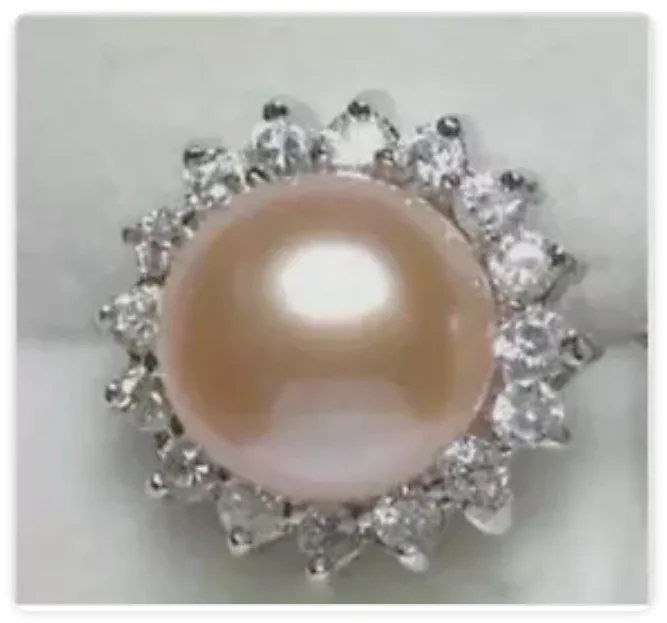 

Charming Natural Pink AKoya Cultured Pearl Ring Adjustable Size :6 7 8 9