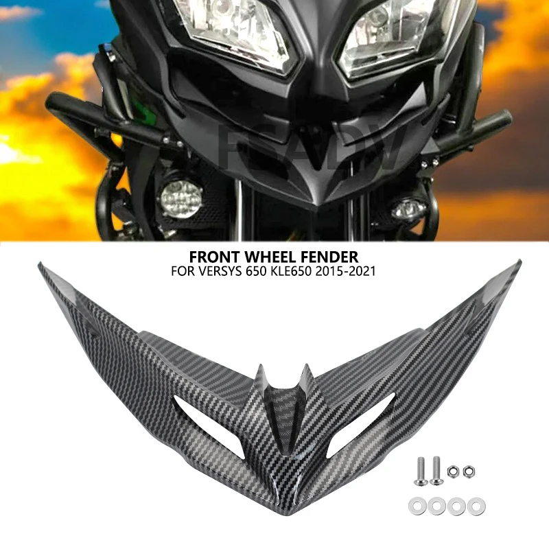 For Kawasaki Versys 650 Versys650 KLE650 LE650E 2015-2021 Front Wheel Fender Beak Nose Cover Beak Nose Cone Extension Cover