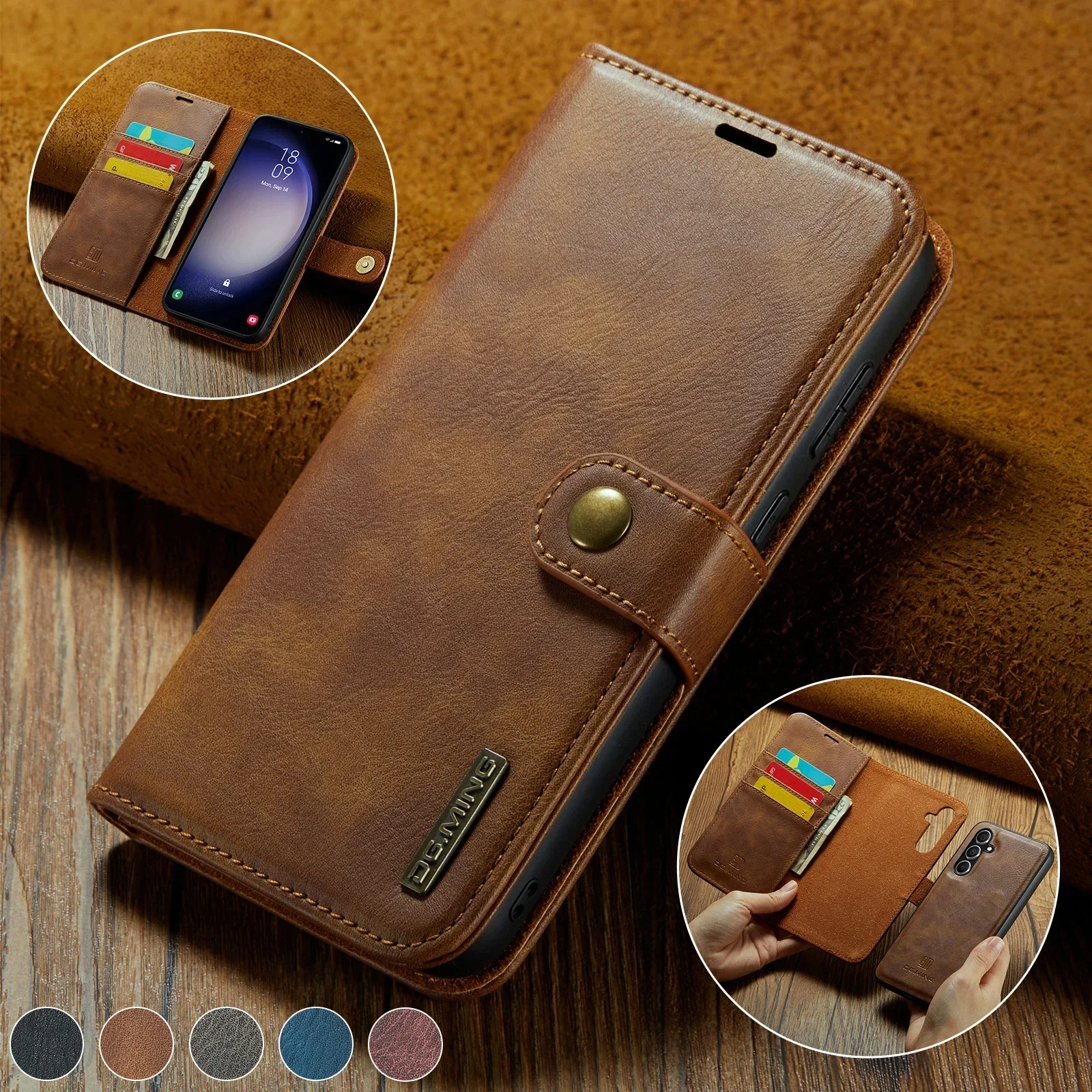 

Magnetic Leather Case for For Samsung Galaxy S24 S23 S22 S21 Ultra FE Note 20 A54 A34 A14 5G Wallet Card Holder PU Pocket Cover