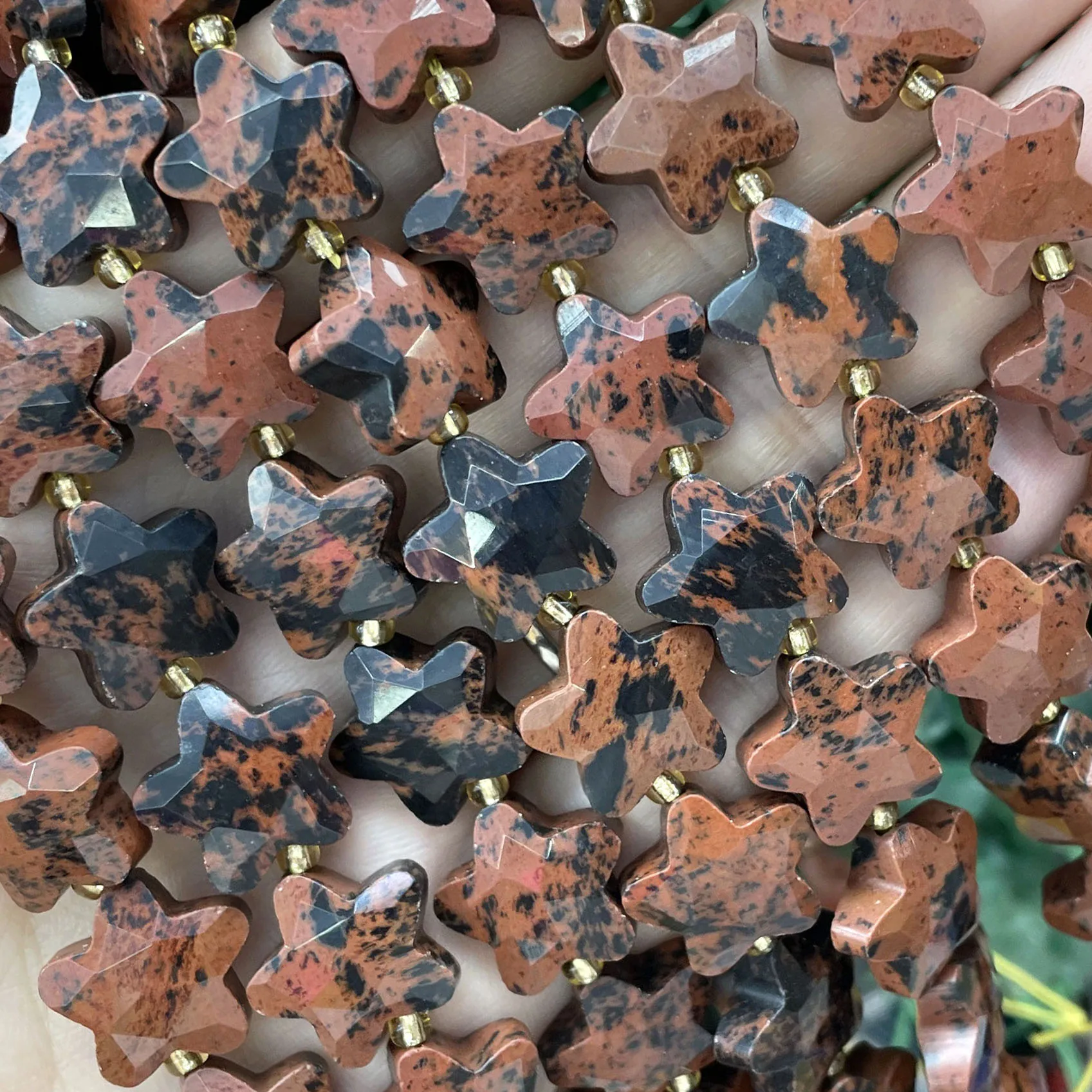 Natürliche Steinperlen in Sternform, facettiert, gelbe Jade, lose Perlen für Schmuckherstellung, DIY-Armband, Halskette, Ohrringe, Accessoires – Detail 12