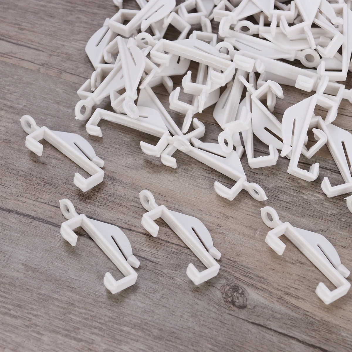 

60pcs Curtain Track Hooks Lightweight Easy Glide For Deco Rail System Home Use Curtain Glider Hook Slide Bracket Stopend