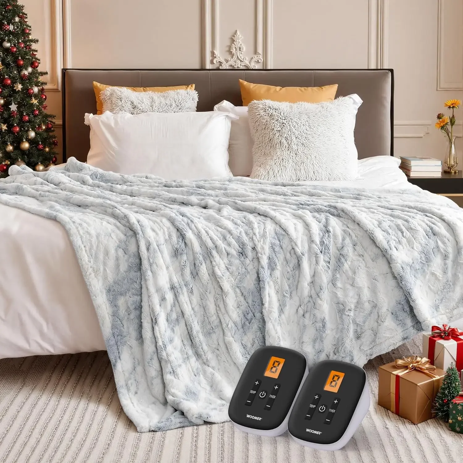 

Heated Blanket King Size 100" x 90", Electric Blanket with Dual Controllers, 0.5-12 Hours Timer & 10 Heating Levels, ETL Cert
