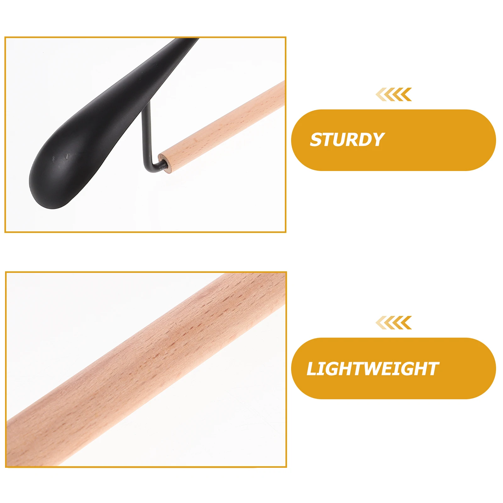 

5Pcs WoodenHanger ReliableMaterial Sturdy LongTerm Use HeavyWinter Coats ClosetOrganizer Lightweight Compact