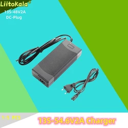 LiitoKala-cargador de batería de plomo ácido para bicicleta eléctrica, cargador de batería de plomo-ácido de 54,6 V, 48V, 2A, 1-5 piezas