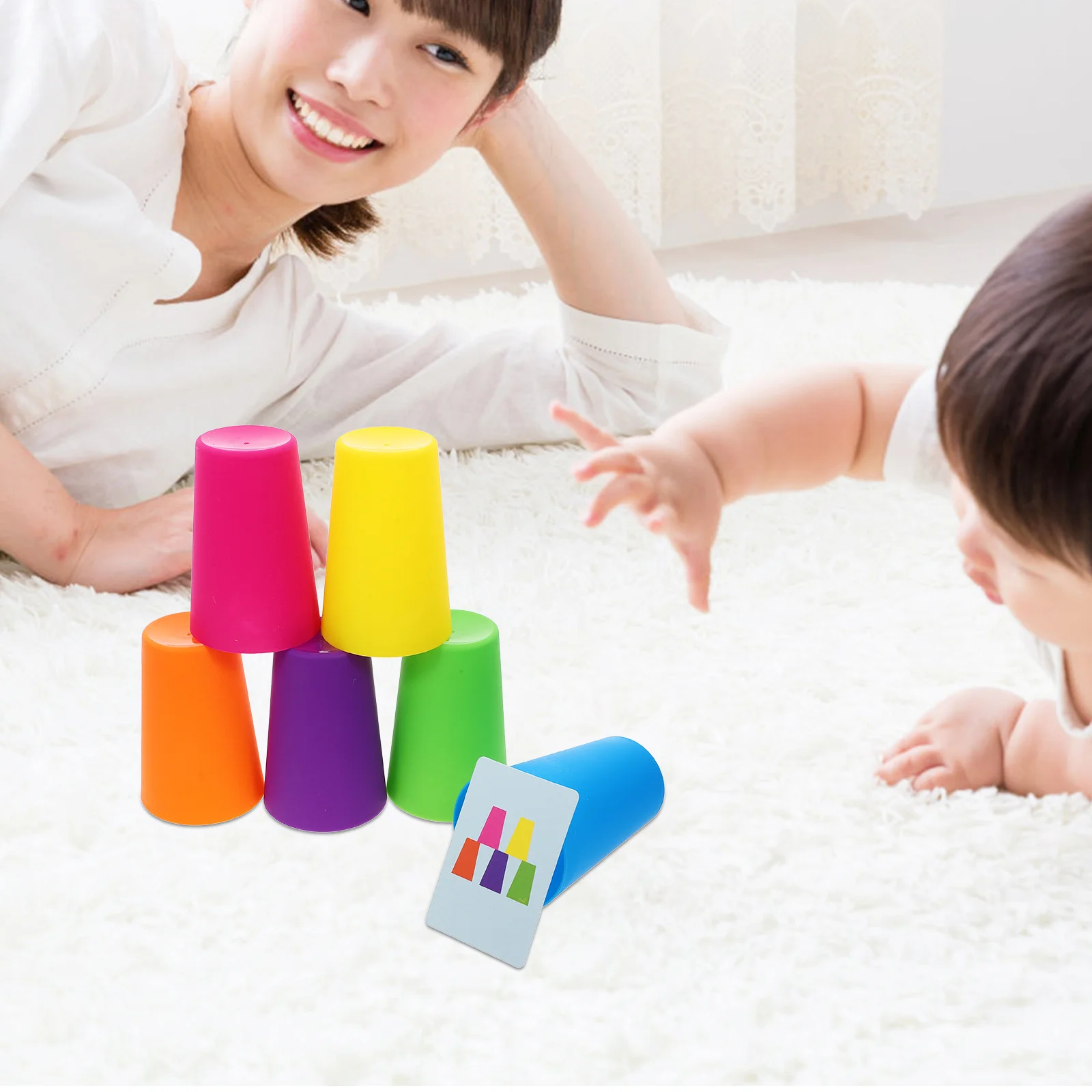 1 set 1 Set Stackable Cups For Kids Speed Stacking Game Toddler Learning Preschool Activity Cup Set Speed Games Game