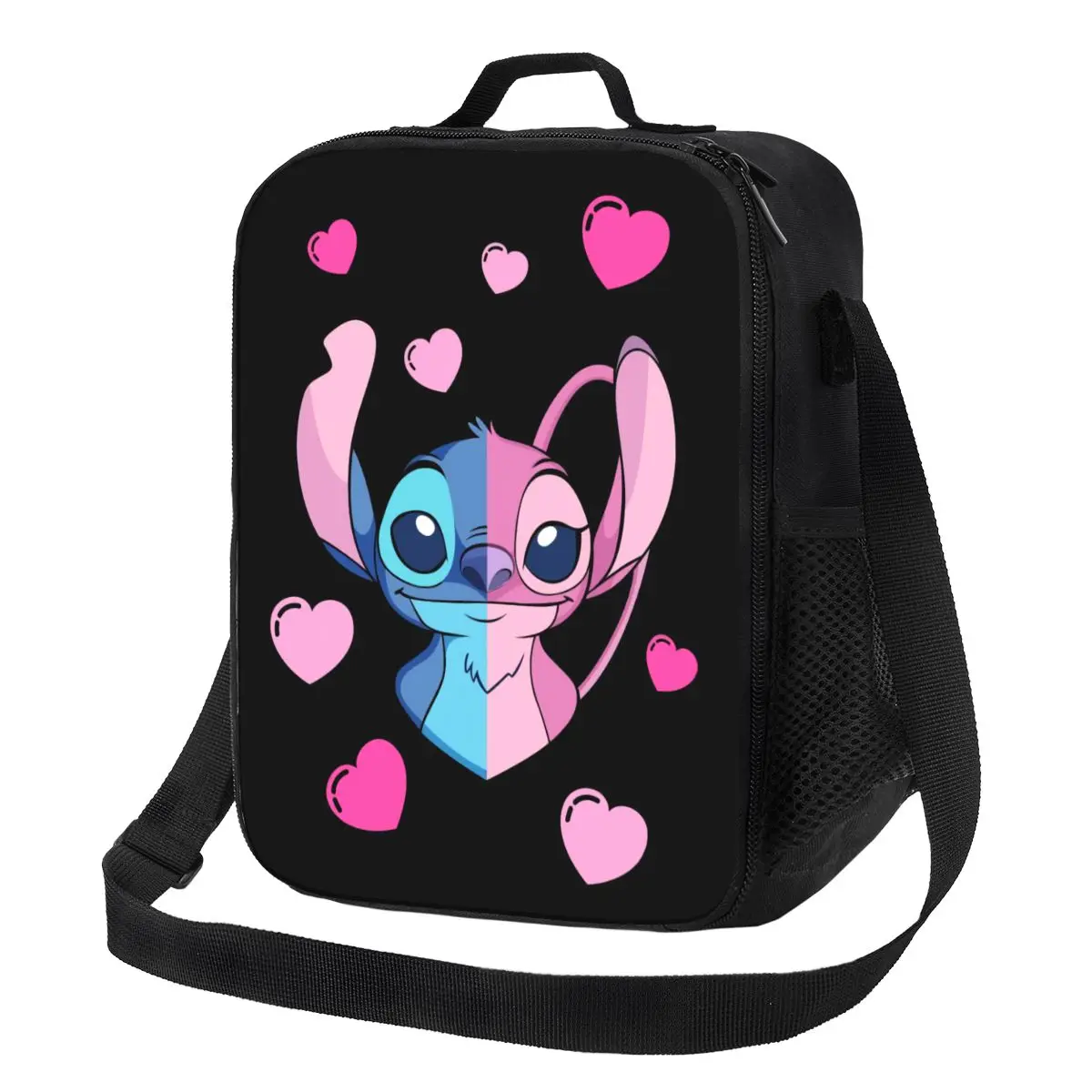 

Custom Stitch Lilo Angel Heart Insulated Lunch Bags for Work School Waterproof Thermal Cooler Bento Box Women Children