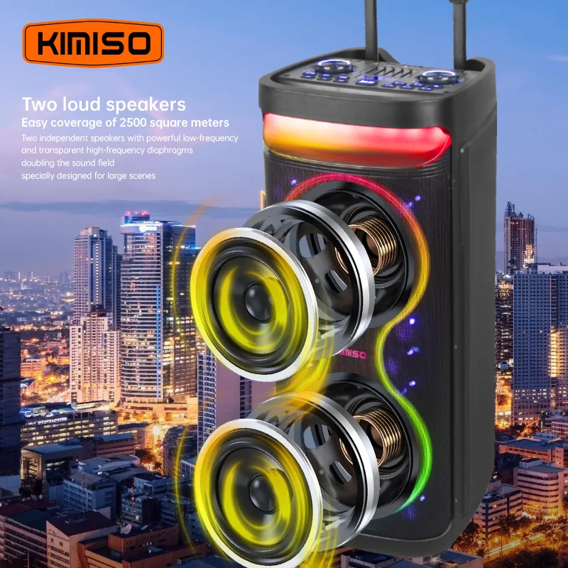 Dual 8-inch Bluetooth Speaker 3000W Peak Power Wireless Boombox Outdoor Portable RGB Lights Soundbox Karaoke Party Subwoofer Mic