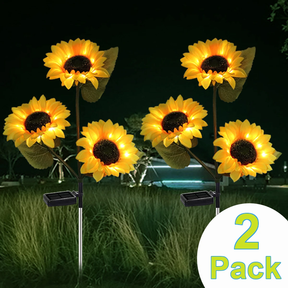 LED Outdoor Sunflowers Lights Garden Solar Lawn Lamps For Camping Patio Party Yard Terrace Decoration