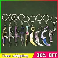 9cm Valorant Keychain Weapon Reaver VFX Vandal Karambit Knife Metal Game bright realistic stylish toys Anime Figures Ornaments
