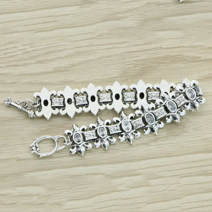 

Wholesale Cool and Handsome 925 Sterling Silver Personalized Boat Anchor Bracelet Men's Trendy Punk Simple Retro Thai Silver wit