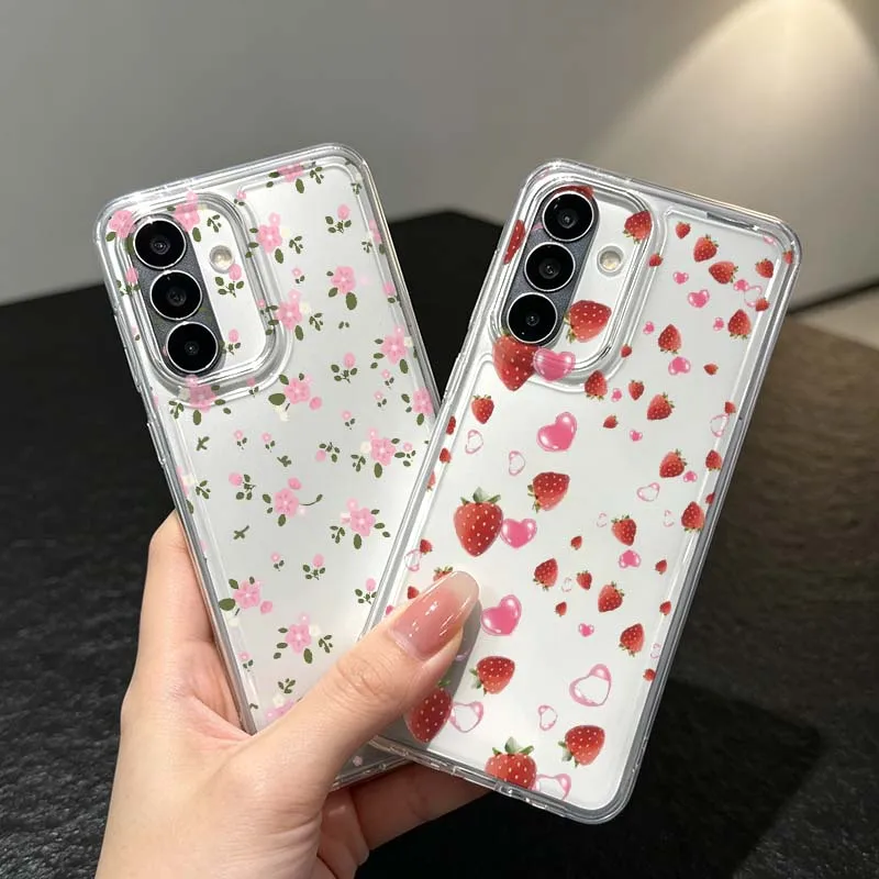 Pink Purple Floral Fragment For Samsung Galaxy A57 A56 A55 A54 A53 A52 A37 A36 A35 A33 A26 A17 A16 A14 A07 A06 Phone Case Cover