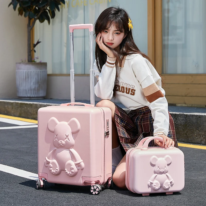 lightweight-travel-suitcase-for-children-18-inch-carry-on-luggage-password-lock-pull-rod-bag-cartoon-design-unisex