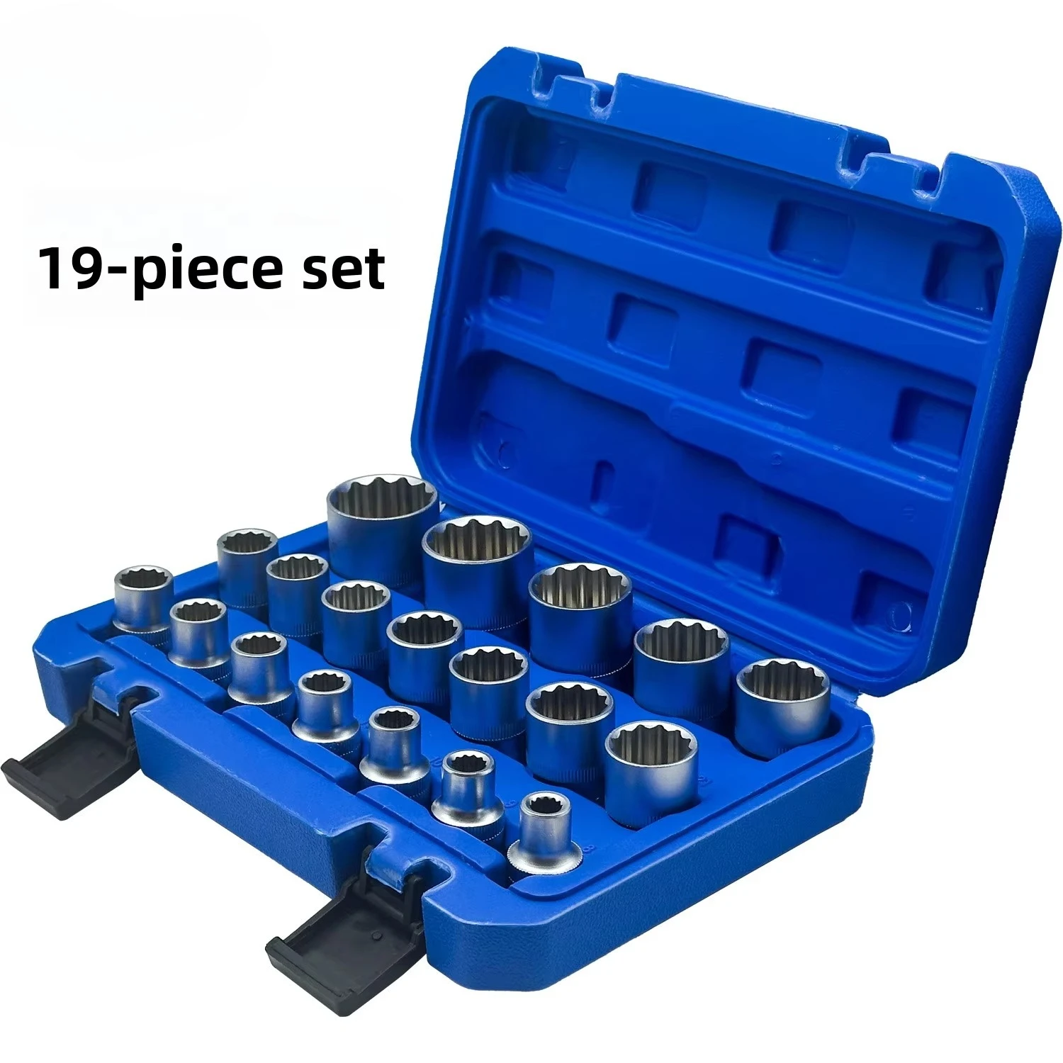 19-Piece Screw Extractor Set, 12-Point Torx and Hex Socket Bit Set, Cr-V Steel Forged, Matte Finish, 1/4 Inch Drive, for Auto