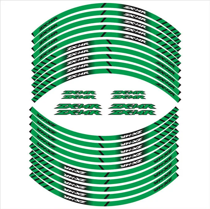 New For ZX-14R Motorcycle Accessories Wheels Sticker Rim Tire Stripe Waterproof Decorative Decals Set
