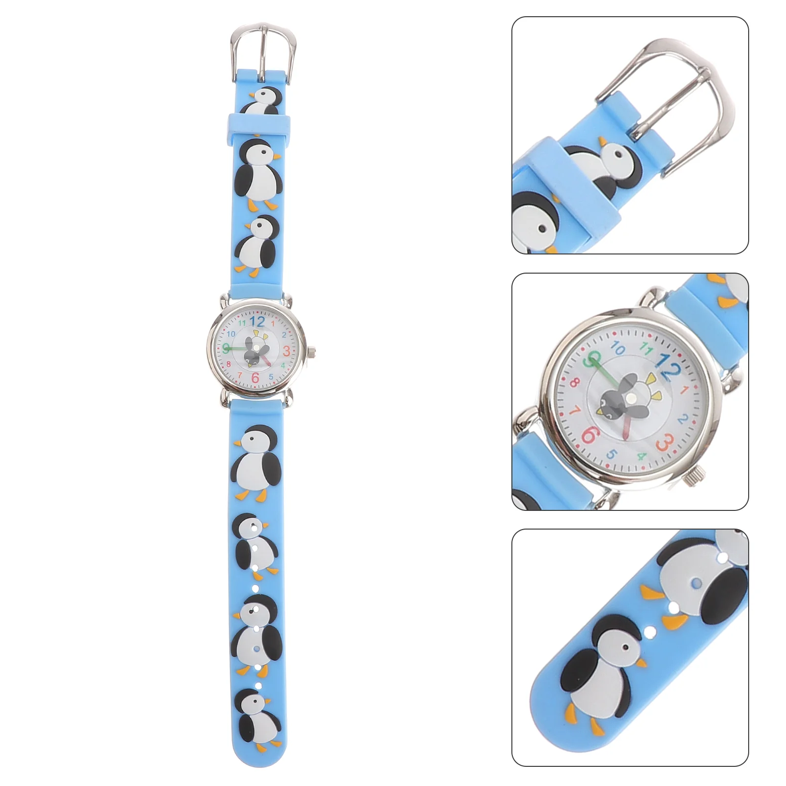 1PC Cartoon Penguin Watch Silicone Quartz Watch Creative Wrist Watch Fashion Casual Watch for Kids Children