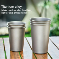 Titanium Alloy Outdoor Drinking Cup Frosted Texture Beer Mug for Camping and Hiking Use Durable Drop-resistant Design