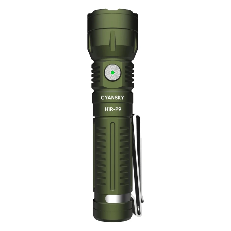 CYANSKY H1R-P9 Torcia EDC 14500 con 1300 lumen Uscita 240M Mini torcia ricaricabile multifunzionale da campeggio