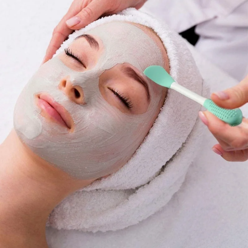 8/4/2 Stuks Gezicht Borstel Set Siliconen Gezichtsmasker Applicator Dubbele Hoofd Lotion Spatel Mee-eter gezicht Lip Peeling Huidverzorging Gereedschap