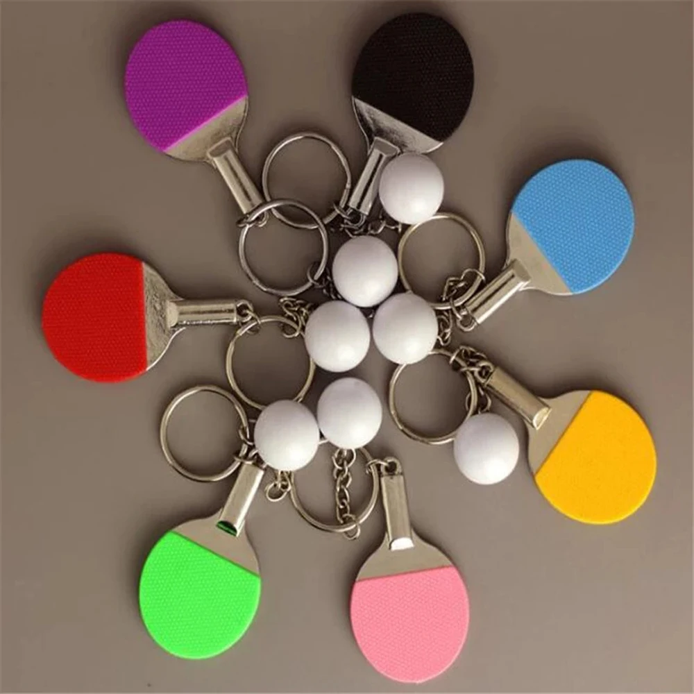 Accessories Bowling Badminton 7 Color Tennis Ball Ping Pong Key Ring Sports Keyring Table Tennis Racket Table Tennis Keychain