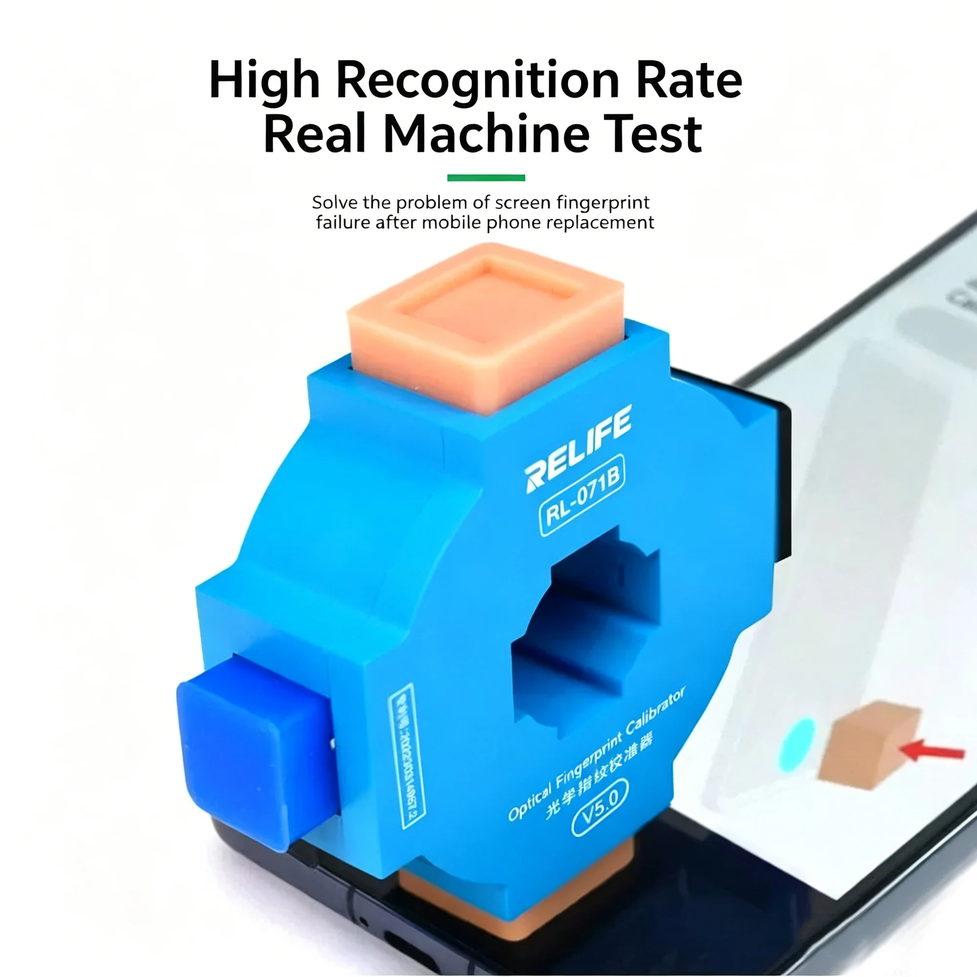 RELIFE RL-071B 4-in-1 optical fingerprint calibrator solves fingerprint recognition problems on mobile phone screens