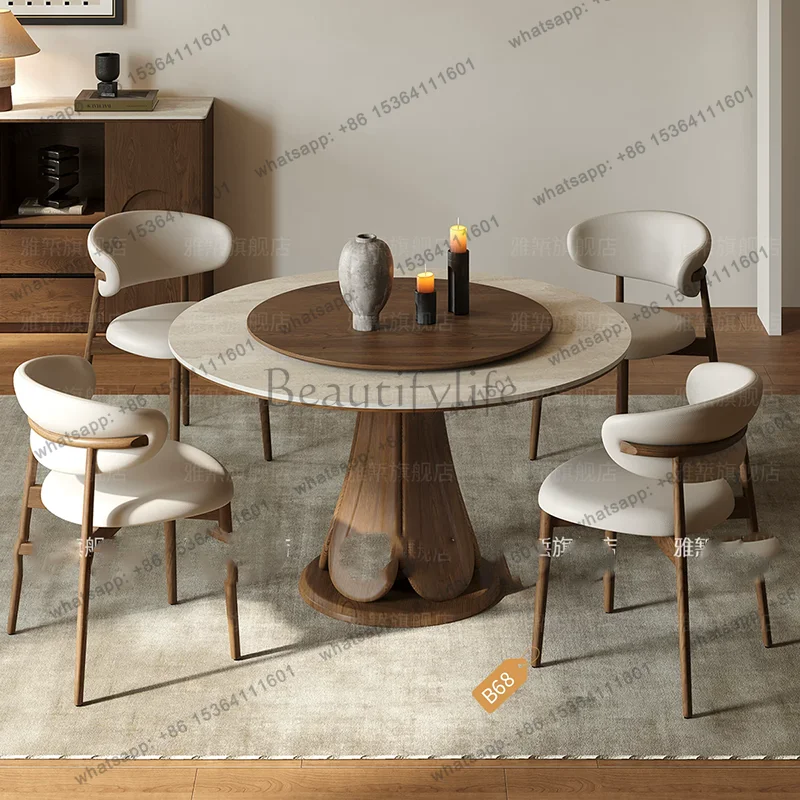 LD  Study Kitchen Dining Table Round Mobile Restaurant Gaming Luxury Modern Mahjong Dining Table Designer  Home Furniture