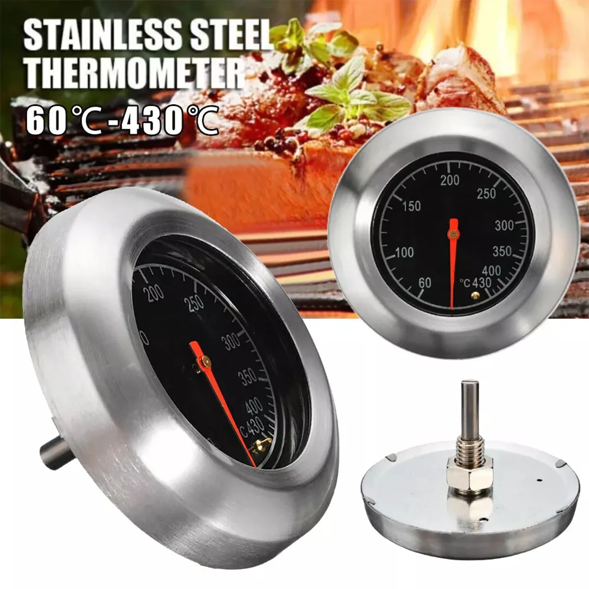 

1/2/5Pc Barbecue Thermometer Smoker Grill Temperature Gauge Oven Temp 60°C-430°C Cooking Food Probe Grill Oven Kitchen Tool 76mm