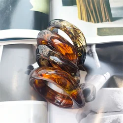 Trendy Fashion Irregular Resin Acrylic Bangles For Women Geometry Wide Bangle Bracelets Charm Thick Simple Party Hand Jewelry