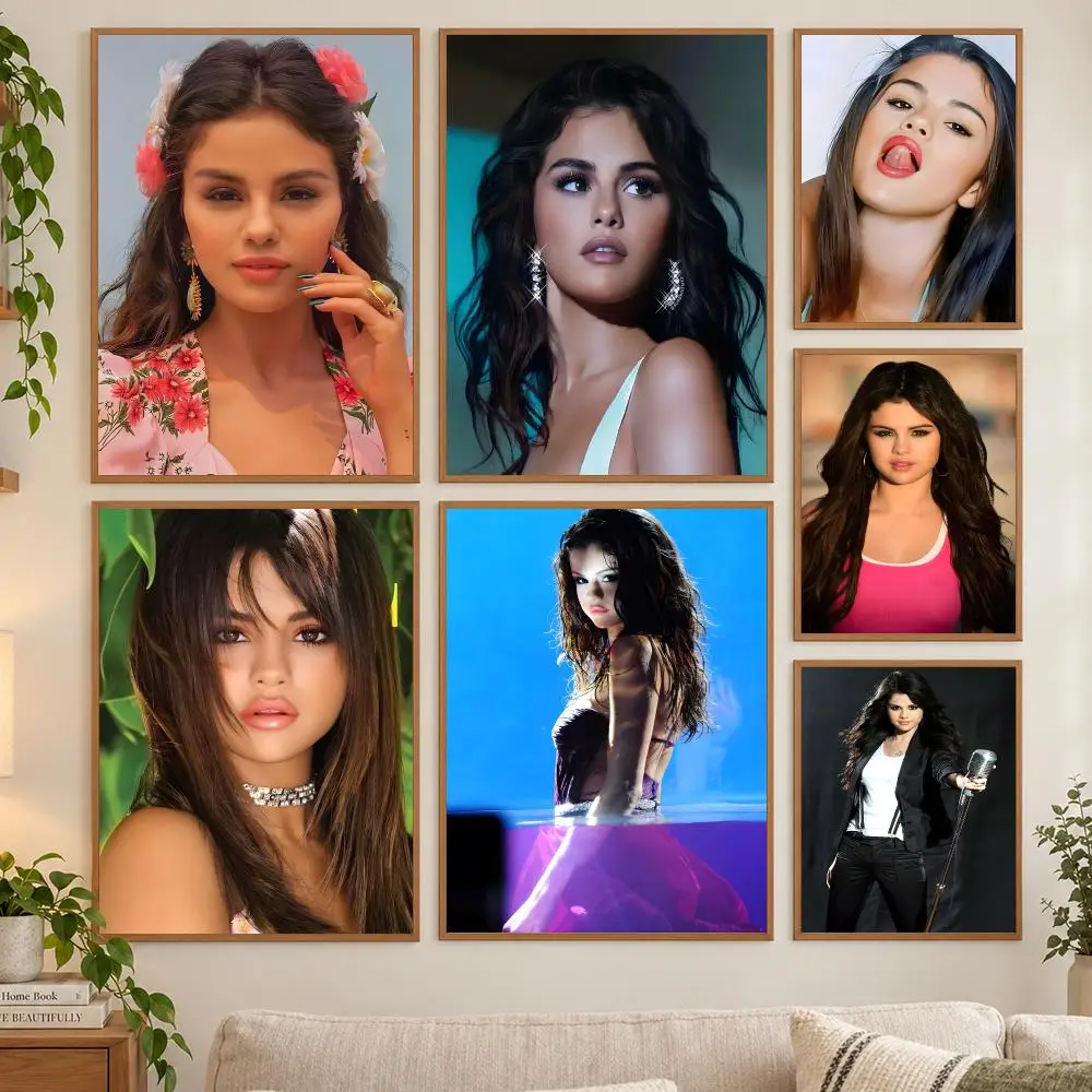 Singer S-Selena Gomez Poster HD art sticky wall waterproof home living room bedroom bar aesthetic decoration