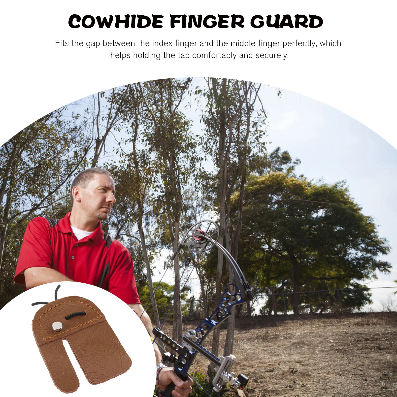

Genuine Cow Archery Finger Tab Strong Protection Moderate Thickness for Comfortable Hold Suitable for Most Skill Levels