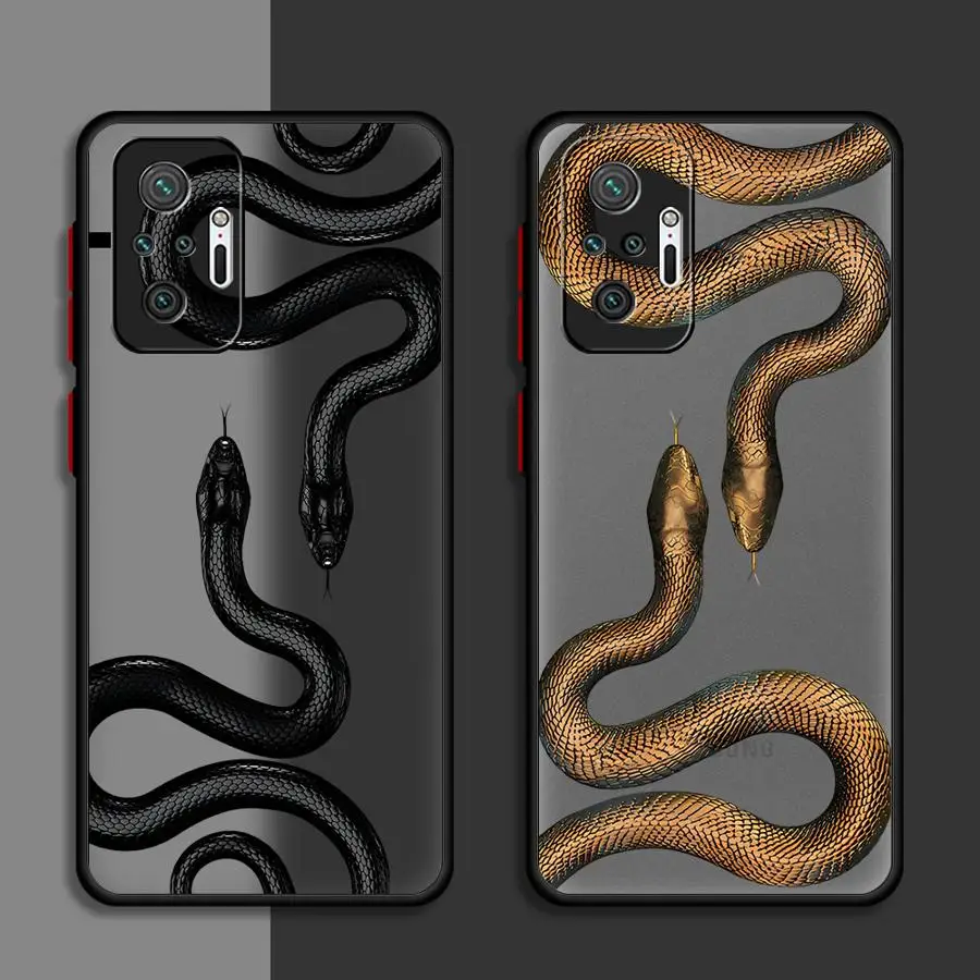 Snake Rose Skull Blvck Phone Case for Xiaomi Redmi Note 11 Pro 12 13 Pro 12S 10S 10 Pro 9S 11T 9T 9 11S 5G Luxury TPU Cover