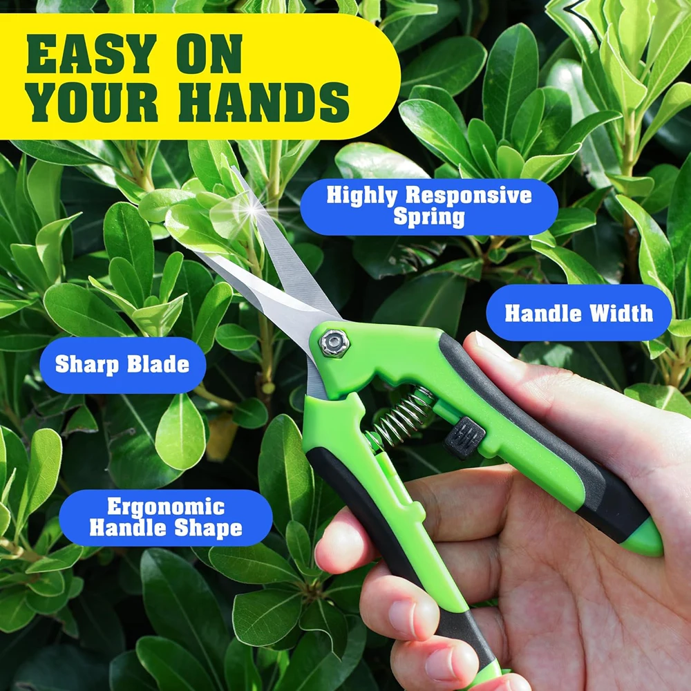 1 Set 6.5 Inch Garden Scissors，Garden Pruning Shears，Non-slip Labor-saving Flower Branch Branch Shears，Stainless Steel Shears