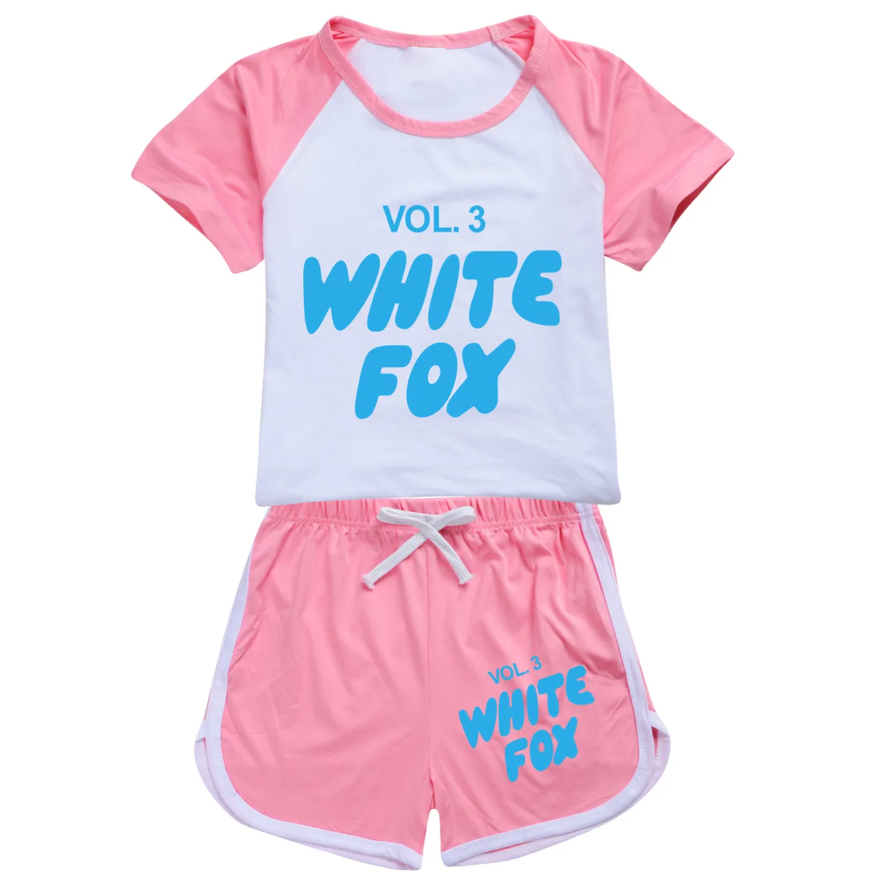 Kids Vol.3 White Fox Clothes Boys Girls Summer Clothing Sets Cartoon Sports Suit TShirt + Shorts Children Casual Outfits Pyjamas