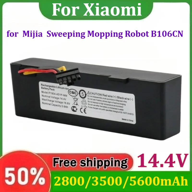 for Xiaomi Mijia 3C for Sweeping Mopping Robot B106CN 14.4V 2800/3500/5600mAh Rechargeable Battery Battery