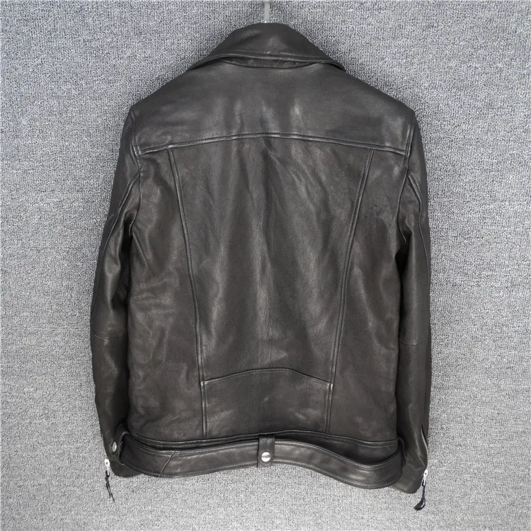 Oversize loose locomotive clothing silhouette thin women's leather jacket leather jacket