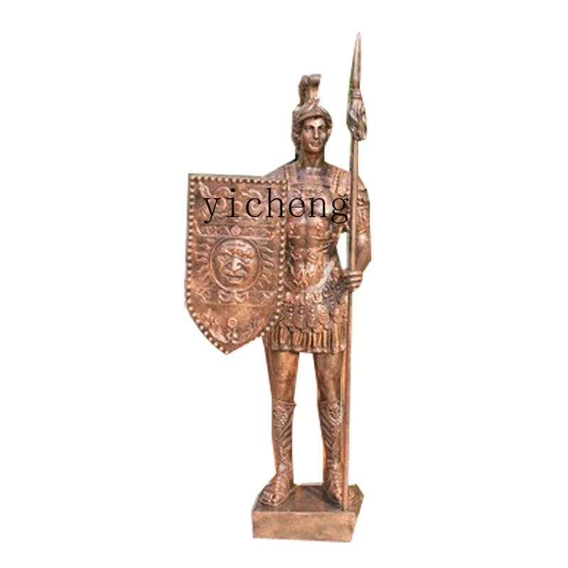 BJ-12  Large European Welcome Roman Armor Samurai Character Sculpture Villa Courtyard Decoration Garden Ornament