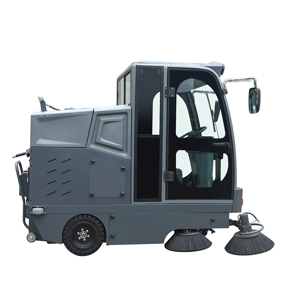 Full Closed Electric Auto-dumping Big Street Sweeper Car Ride On Road Floor Sweeper