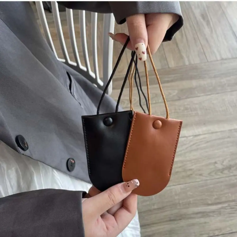 Herausziehen Typ Halfter Schlüssel tasche Schlüssel Veranstalter Haushälterinnen Schlüssel halter Hals hängen Schlüssel Tasche einfarbig koreanischen Stil Pu Schlüssel Brieftaschen